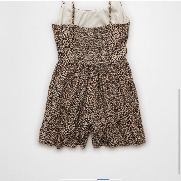 NWT AE | Romper Leopard Print Ruched Bodice Corset - Picture 5 of 5